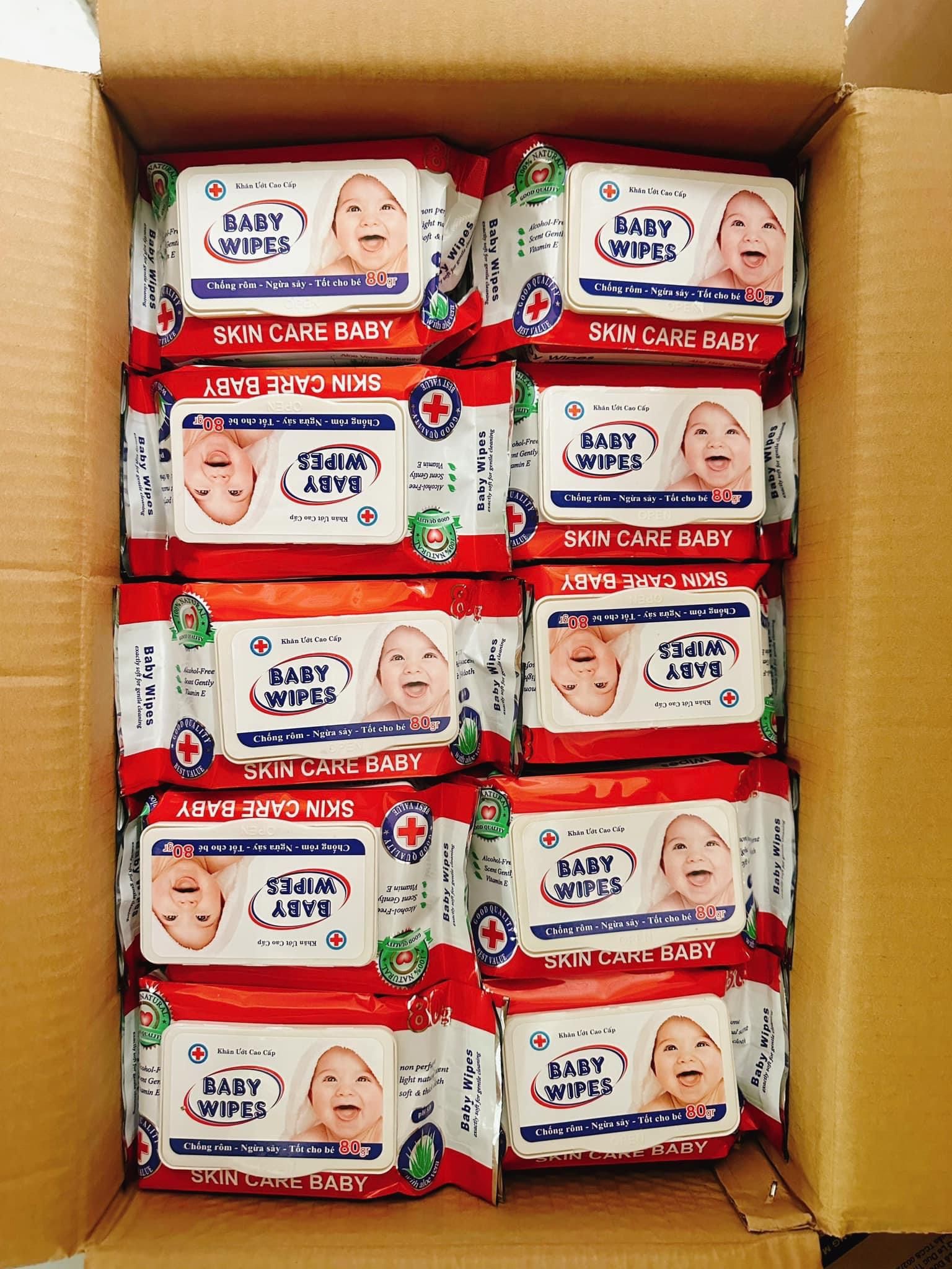 KHĂN ƯỚT BABY WIPES KHÔNG MÙI - BÁN TỪ 10 GÓI 